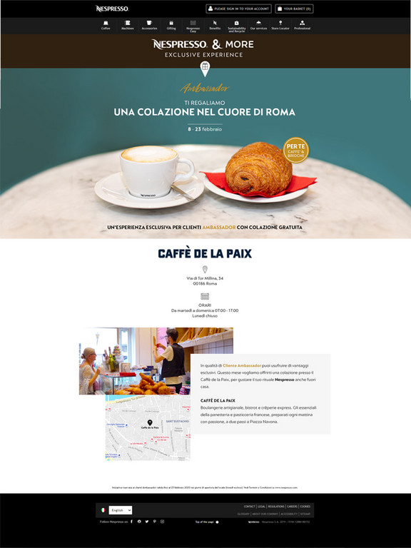 Digital Prod - Nespresso - Landing page
